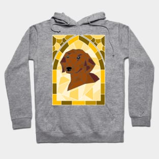 Stained Glass Red Dachshund Hoodie